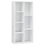 vidaXL Шкаф библиотека, бял гланц, 50x25x106 см, ПДЧ(SKU:801113, снимка 1 - Шкафове - 44523258