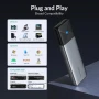 НОВА кутия за M.2 NVMe SSD USB-C 3.2 Gen2 10Gbps, Подържа NVMe M ключ, NVMe 2280/2260/2242/2230, сив, снимка 3