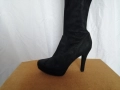 Елегантни дамски ботуши над коляното; с ток и платформа номер 40, снимка 2