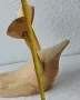 Дървена патка по гръб, забавна птица, дърворезба, от дърво, не е малка, фигура пластика статуетка, снимка 3