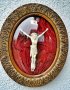 1.) Античен, Исус Христос от слонова кост (22 см), Корпус в 46,5 см овална дървена рамка, впечатлява, снимка 1 - Статуетки - 42766776
