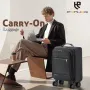 Ponhog 18-инчов куфар за ръчен багаж с колела, лека пътна чанта за мъже и жени, черна, снимка 7