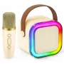 Караоке тонколона с безжичен микрофон K12 с RGB цветомузика, снимка 1