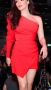 Дамска червена рокля с едно рамо, снимка 6