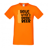 Мъжка тениска Save Water Drink Beer 5,Бира,Бирфест,Beerfest,Подарък,Изненада,Рожден Ден, снимка 8 - Тениски - 36387465