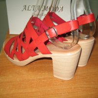 Дамски сандали м.386  червени, снимка 3 - Сандали - 29386132
