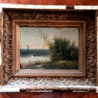 Маслена картина 19век, снимка 1 - Антикварни и старинни предмети - 37412986