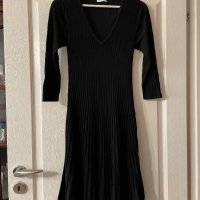 Нова черна ежедневно елегантна рокля рипс рипсена еластична разкроена свободен модел, снимка 9 - Рокли - 42607907