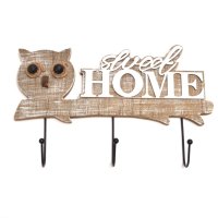 Декоративна закачалка с форма на бухал и надпис Sweet Home., снимка 1 - Декорация за дома - 40439185