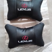 Нови възглавнички черна кожа и бродирано лого на Лексус Lexus  автомобил джип кола , снимка 1 - Аксесоари и консумативи - 42926499