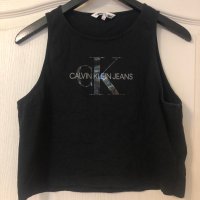 Calvin Klein Дамски черен къс потник, снимка 1 - Потници - 40823492