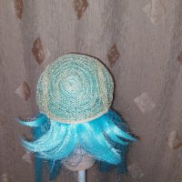 Електриково синя перука от изкуствен косъм за парти , снимка 4 - Аксесоари за коса - 42859050