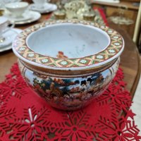 Страхотна много красива антикварна колекционерска японска порцеланова купа кашпа Satsuma , снимка 3 - Декорация за дома - 42480135