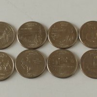 8 бр.US 25 цента от различни Щати с герб., снимка 1 - Нумизматика и бонистика - 40403537
