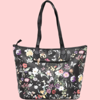 Голяма дамска чанта с красив флорален принт, снимка 4 - Чанти - 44658107