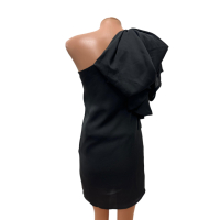 черна рокля ASOS размер XS едно рамо, снимка 2 - Рокли - 44586173