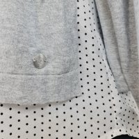 Дамска риза в сиво с имитация на риза, снимка 4 - Блузи с дълъг ръкав и пуловери - 38578399
