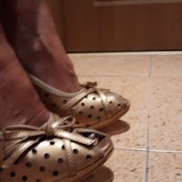 Дамски златисти обувки , снимка 4 - Дамски обувки на ток - 30121207
