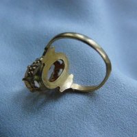 Позлатен сребърен пръстен с морганит, снимка 3 - Пръстени - 23497599