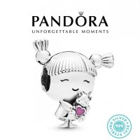 Талисман Пандора сребро 925 Pandora Girl with Pigtails. Колекция Amélie, снимка 1 - Други - 30564523