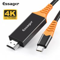 Чисто нов кабел преход Type C to HDMI HDTV, 4К, дължина 2м. НАЛИЧНО!!!, снимка 1 - USB кабели - 31611227