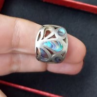 Масивен сребърен пръстен проба 925 с кралски седеф - "Абалон" , снимка 6 - Пръстени - 34975726