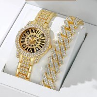 Луксозни кварцови ръчни часовници комлект с гривна, снимка 7 - Дамски - 44261940