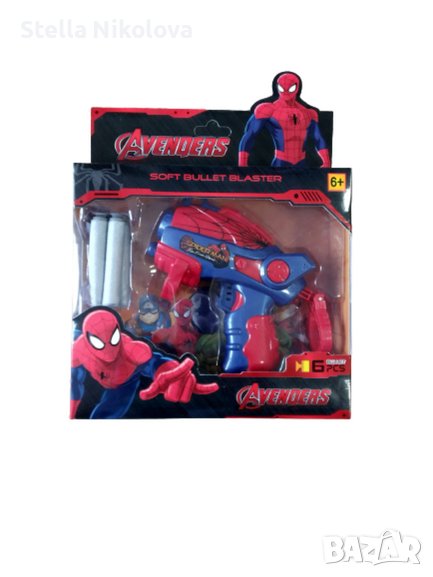 Играчка Пистолет на Спайдърмен с меки патрони, снимка 1