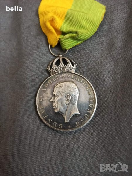 Сребърен медал Gustav Vl, снимка 1