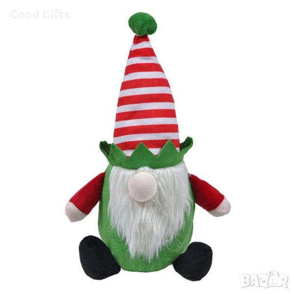 Коледен плюшен гном, 33 см, снимка 1