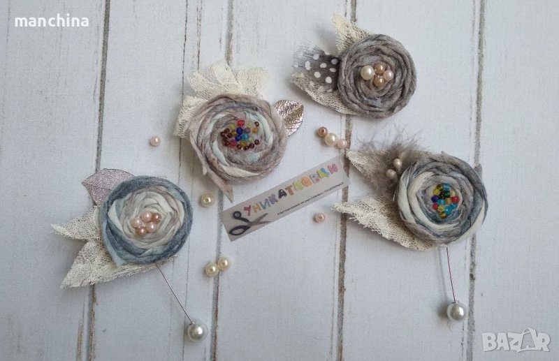 Текстилна брошка, снимка 1