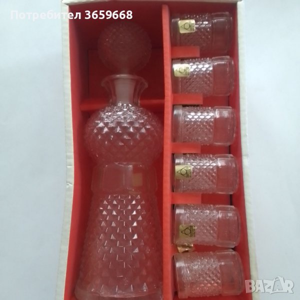 Гарафа + 6 чаши за ликьор, НОВИ,от Австрия,от 70-те, снимка 1