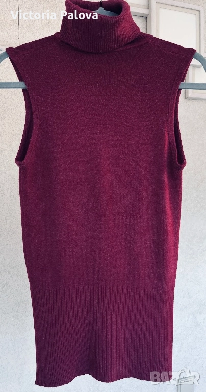 Стилно поло без ръкави 35% кашмир, снимка 1