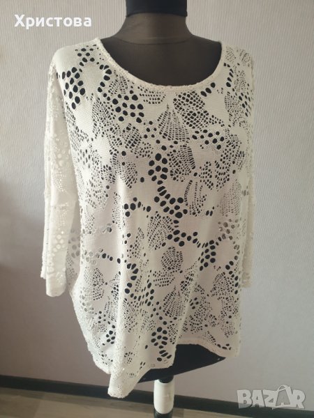 Дантелена бяла блуза/туника - 10,00лв, снимка 1