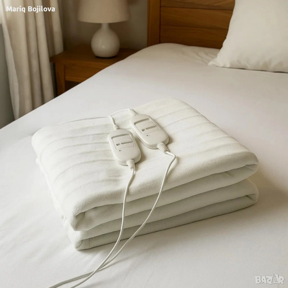 Електрическо двойно одеяло Rosberg RS8510AD – 160×140 см, 2×60W, LED индикатор, снимка 1