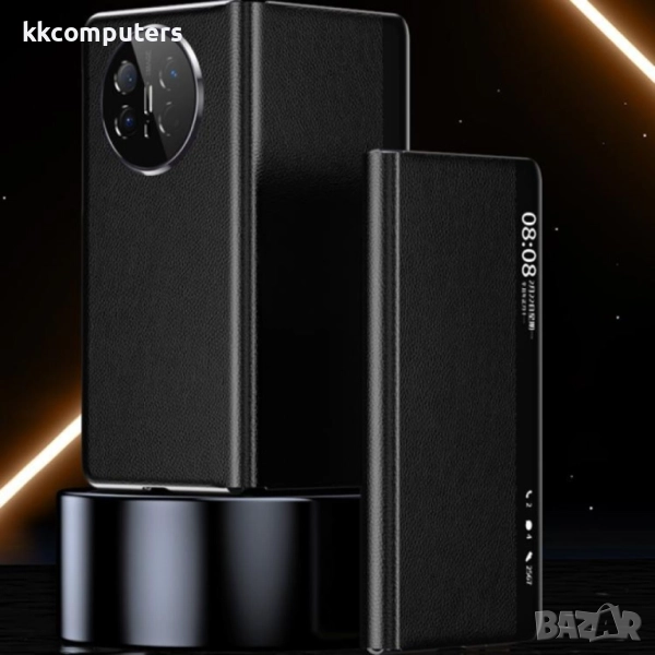 Huawei Mate X6 Electroplating Litchi Pattern / MagSafe View Window Калъф и Протектор, снимка 1