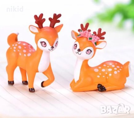 Нежна малка сърна сърнича пластмасова фигурка за украса торта и др, снимка 1