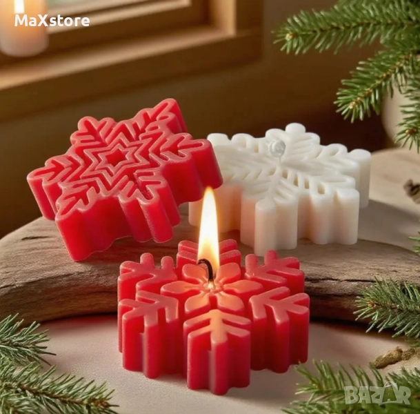 3 модела Снежинка снежинки Дълбок силиконов молд форма за свещи гипс сапун смола фондан , снимка 1