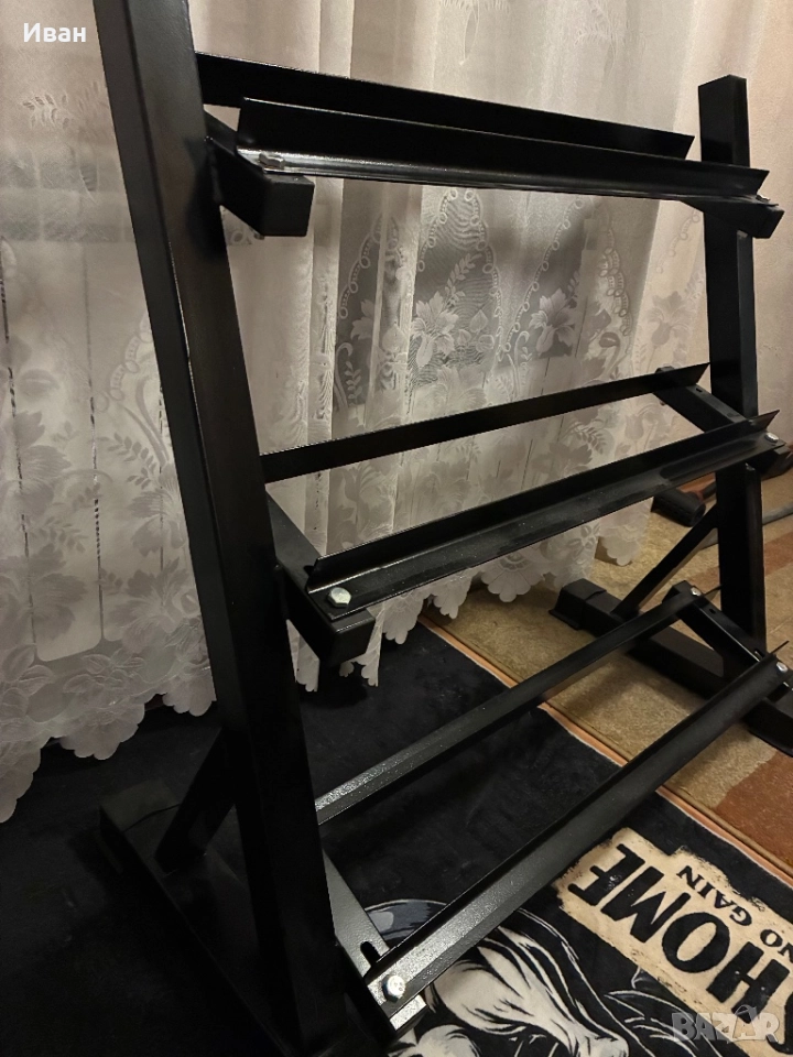 Стелаж за дъмбели / гири, снимка 1