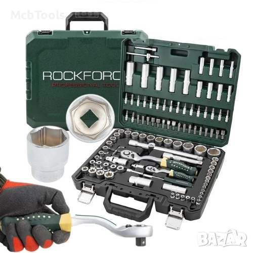 Гедоре 108 части 1/2“ и 1/4“ със специални вложки RockForce XI-ON, снимка 1