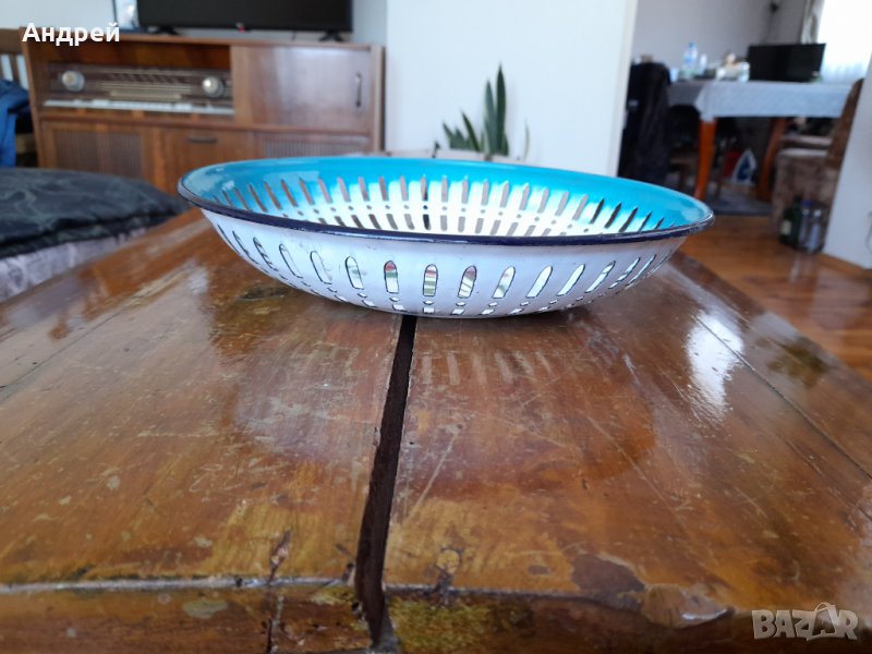 Стара емайлирана чиния,фруктиера #5, снимка 1