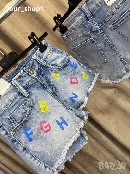 Къси дънкови панталони  Букви , снимка 1