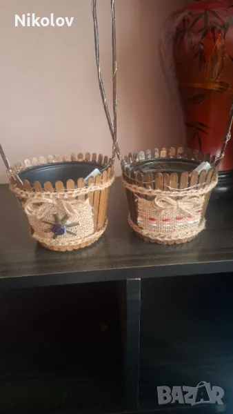 Ръчно изработени кошнички за цветя, снимка 1