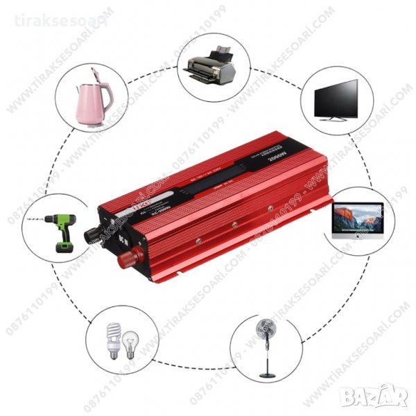 ПРОМОЦИЯ 500W Инвертор 24-220V Преобразувател на ток от 24V на 220V в ...
