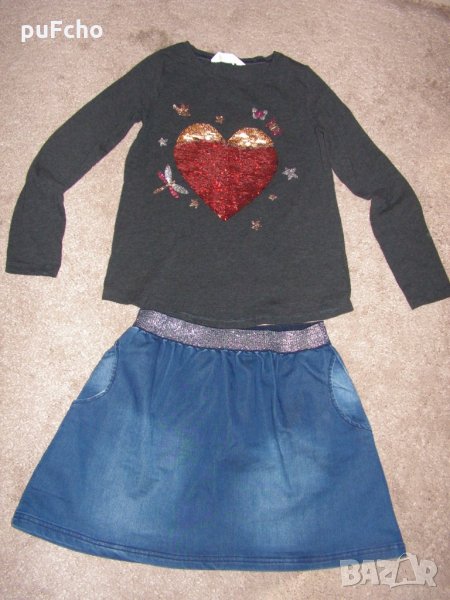 Намален! Лот 9-10-11 г. блуза H & M и пола Minoti, снимка 1