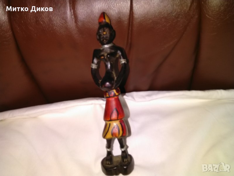 Африканска дървена фигура маска цветна височина 210мм, снимка 1