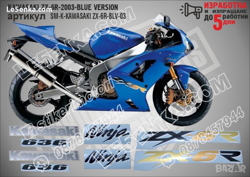 KAWASAKI ZX-6R BLUE VERSION 2003 SM-K-KAWASAKI ZX-6R-BLV-03, снимка 1