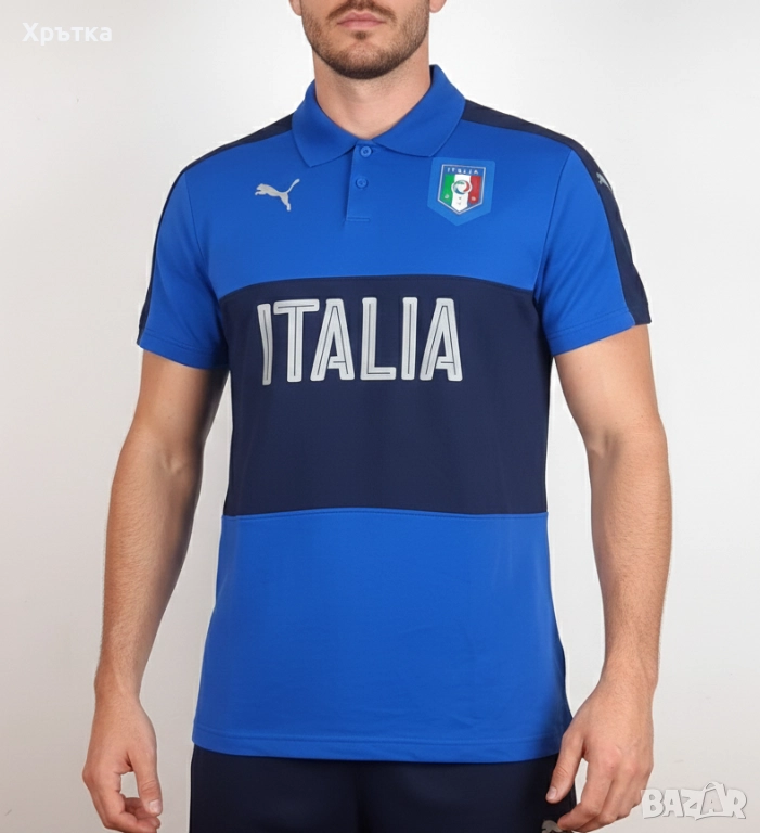 Puma Italy - Оригинална мъжка тениска с яка размер XL, снимка 1
