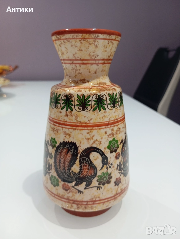 Ръчно изработена стара ваза с маркировка , снимка 1