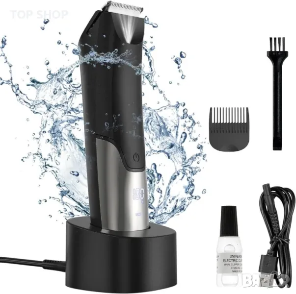 DIHOOM Електрически тример за срамни косми за мъже, водоустойчив, безопасен, с топчета, снимка 1